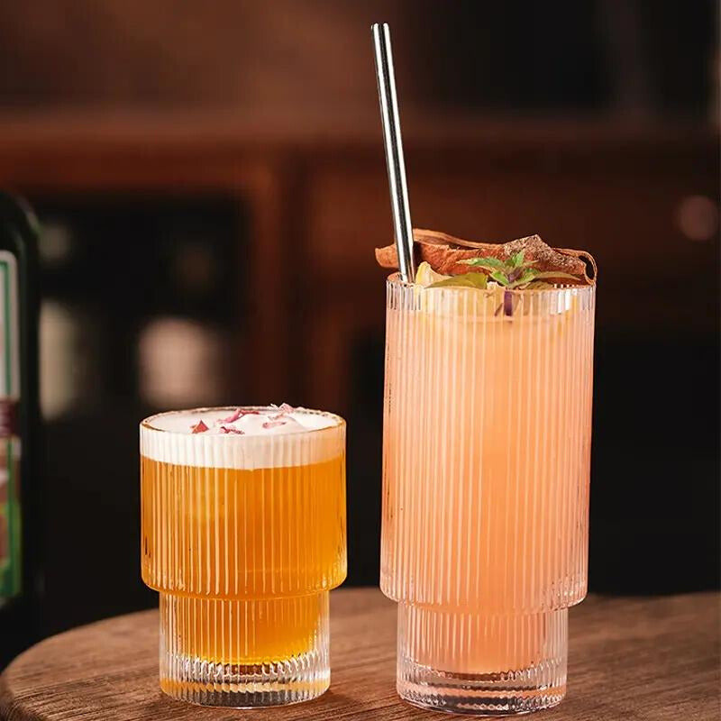 GRIP & SIP RIBBED GLASS CUP