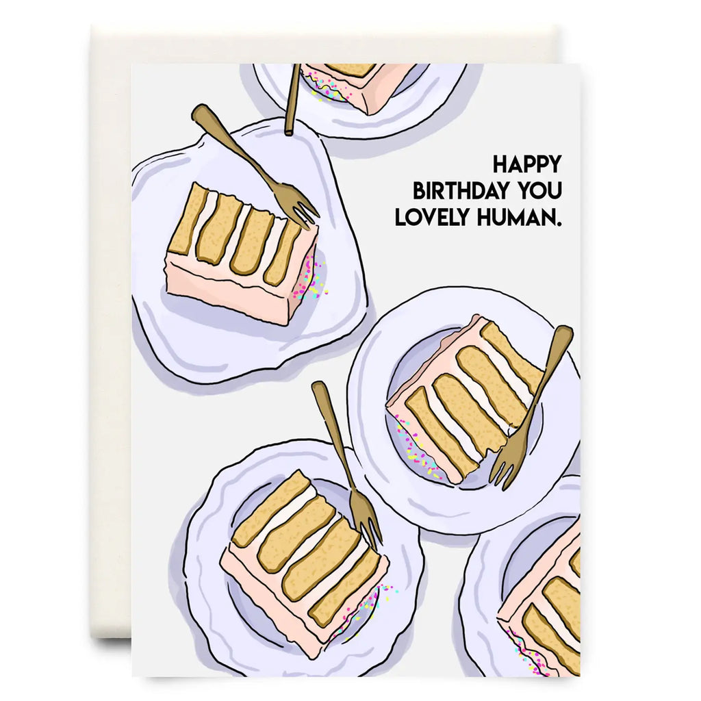 HAPPY BIRTHDAY YOU LOVELY HUMAN CAKE CARD