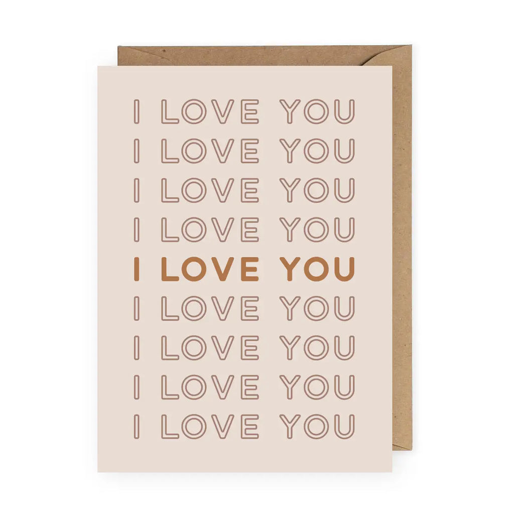 I LOVE YOU I LOVE YOU BROWN CARD