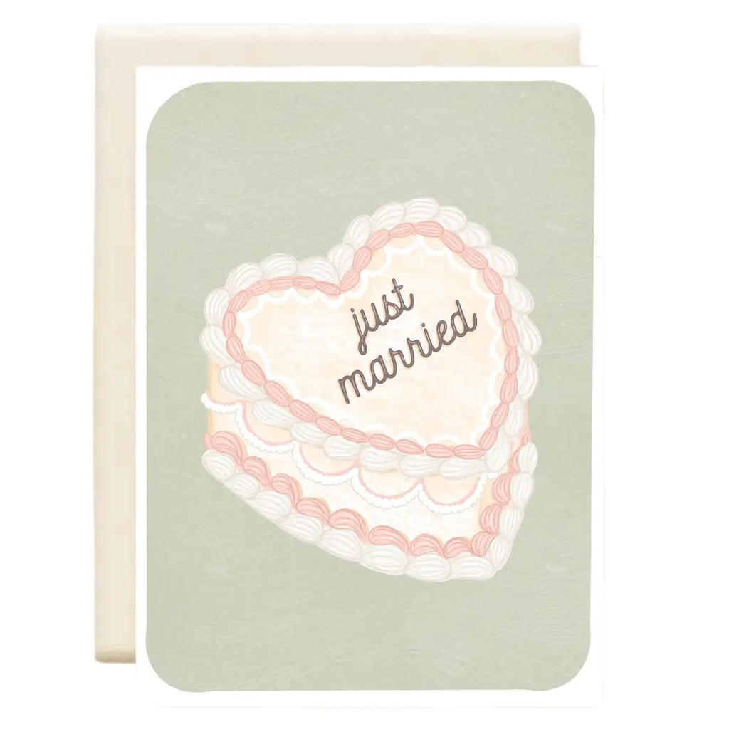 JUST MARRIED CAKE CARD