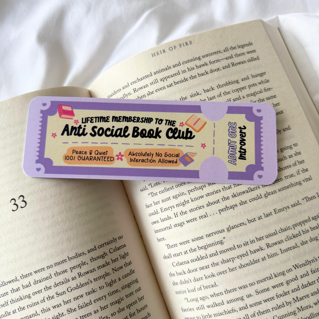 ANTI SOCIAL BOOK CLUB BOOKMARK