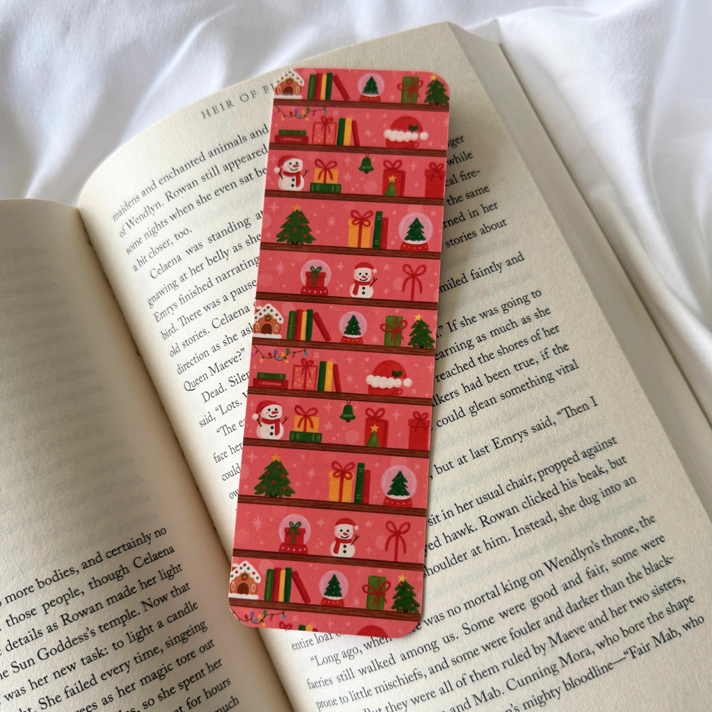 RED CHRISTMAS LIBRARY BOOKMARK