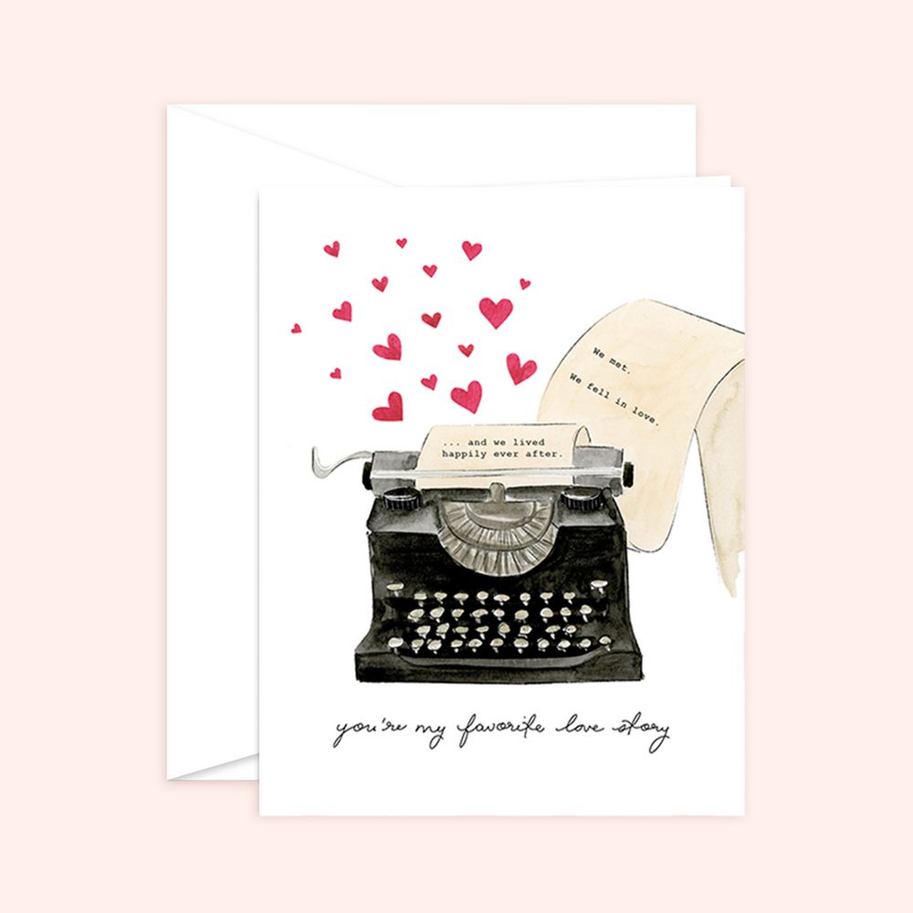 YOU'RE MY FAVORITE LOVE STORY TYPEWRITER CARD