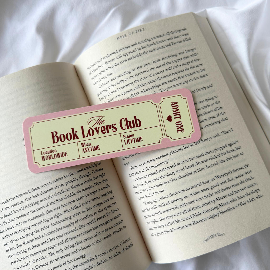 THE BOOK LOVERS CLUB TICKET BOOKMARK