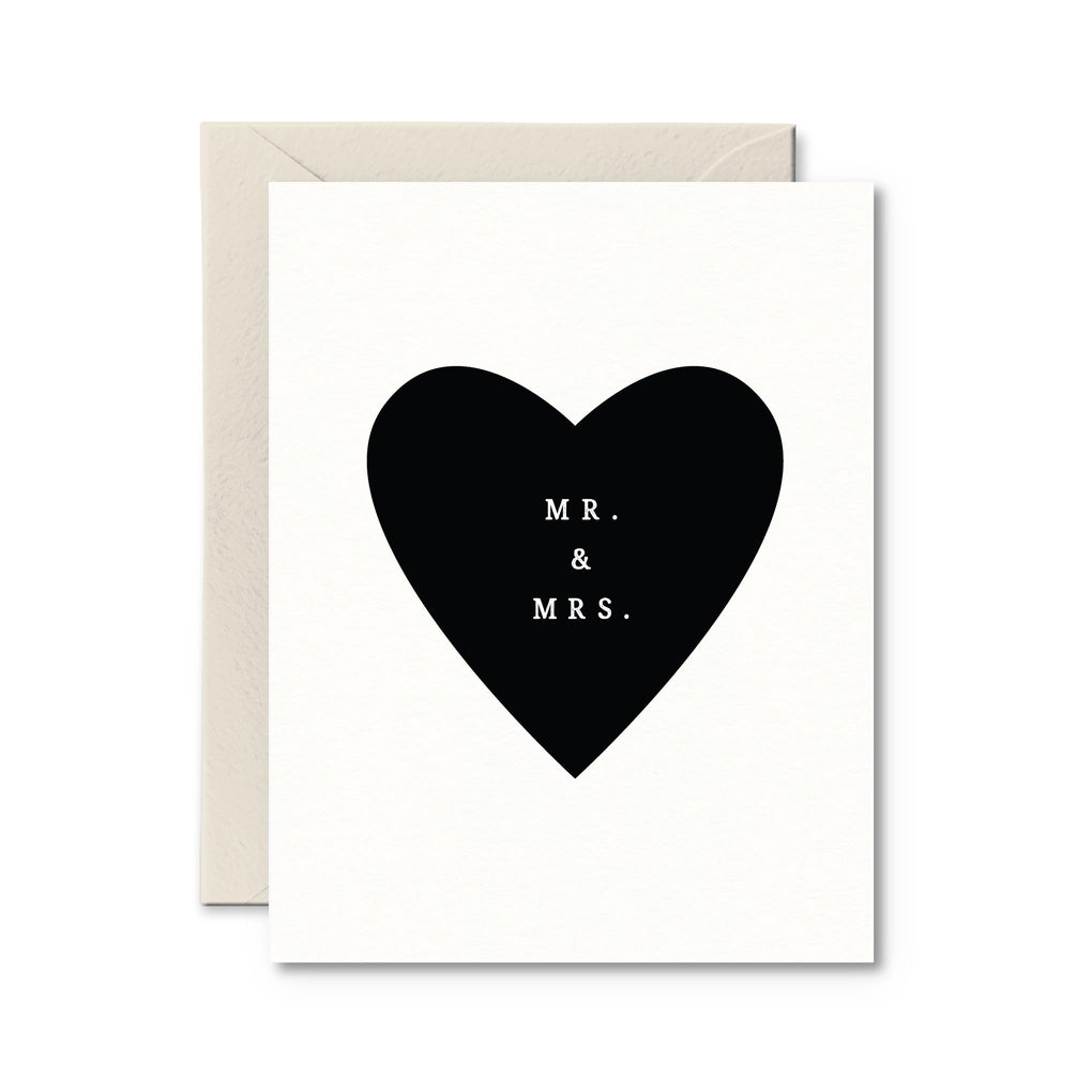 MR & MRS BLACK HEART CARD