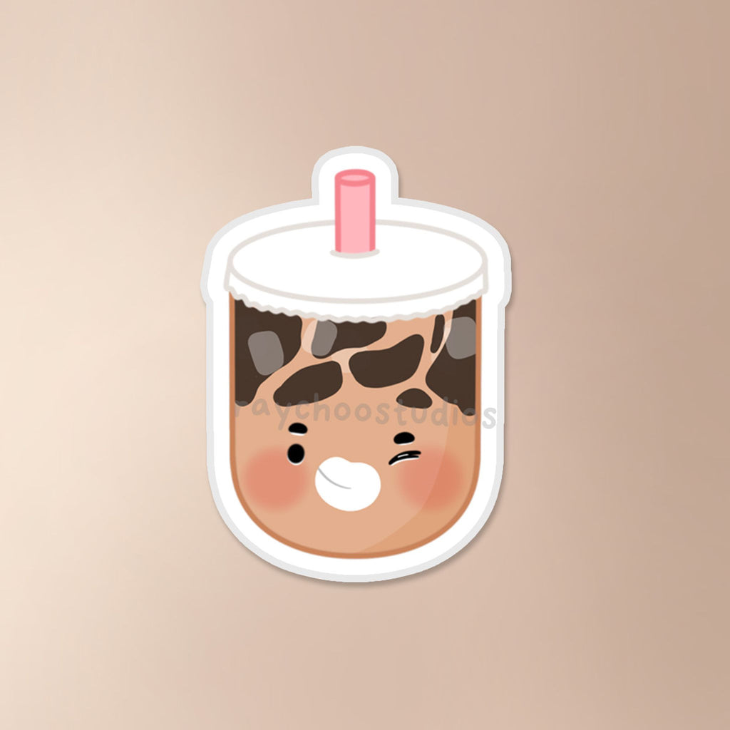GRASS JELLY BOBA VINYL STICKER - 1