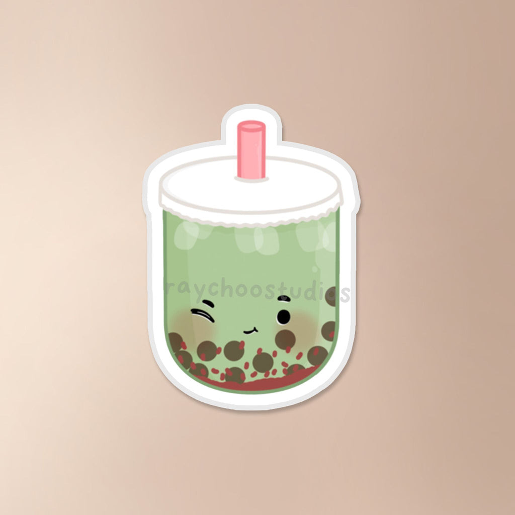 MATCHA RED BEAN BOBA VINYL STICKER - 1
