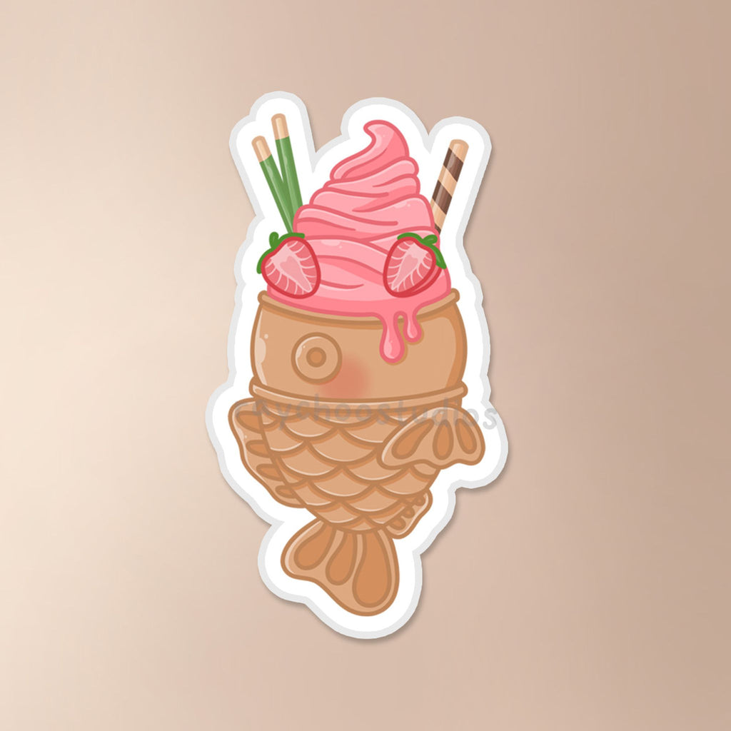 STRAWBERRY TAIYAKI VINYL STICKER - 1