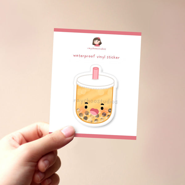 PASSION FRUIT TEA BOBA VINYL STICKER - 2