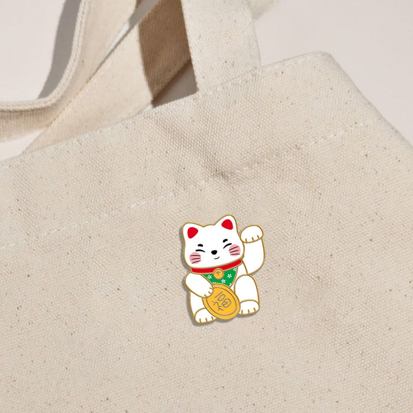 LUCKY CAT ENAMEL PIN - 2