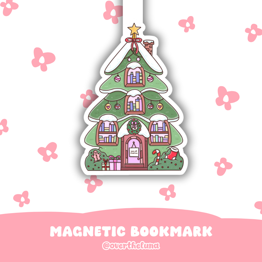 CHRISTMAS TREE LIBRARY MAGNETIC BOOKMARK