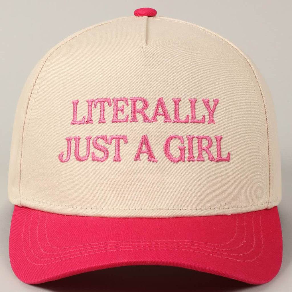 LITERALLY JUST A GIRL TRUCKER HAT