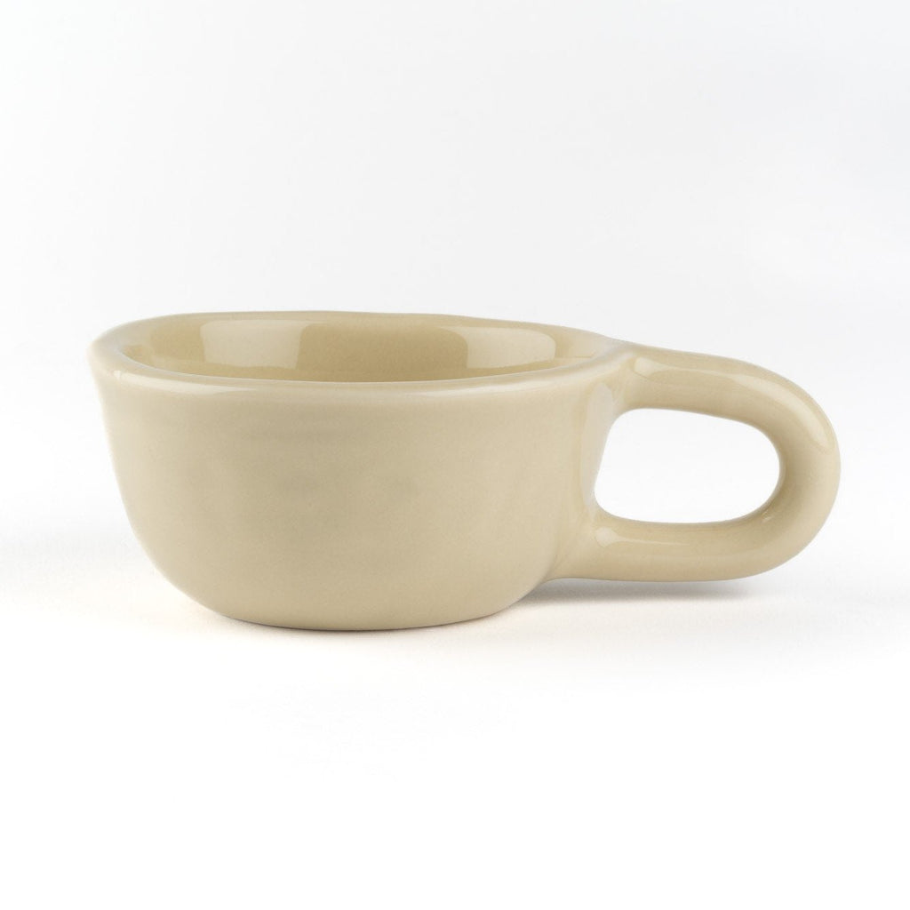 SHORT CERAMIC COFFEE MUG - BEIGE