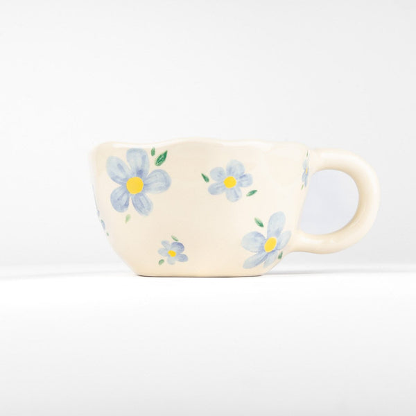 BLUE FLORAL CERAMIC MUG