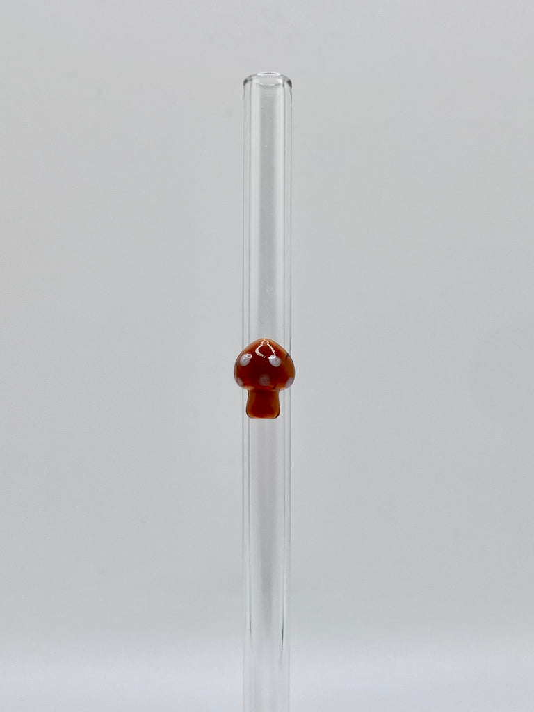 BROWN MUSHROOM GLASS STRAW