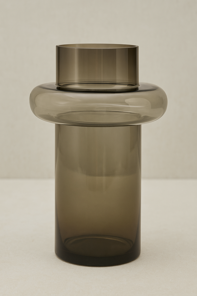 BAGUE SMOKEY GREY GLASS VASE