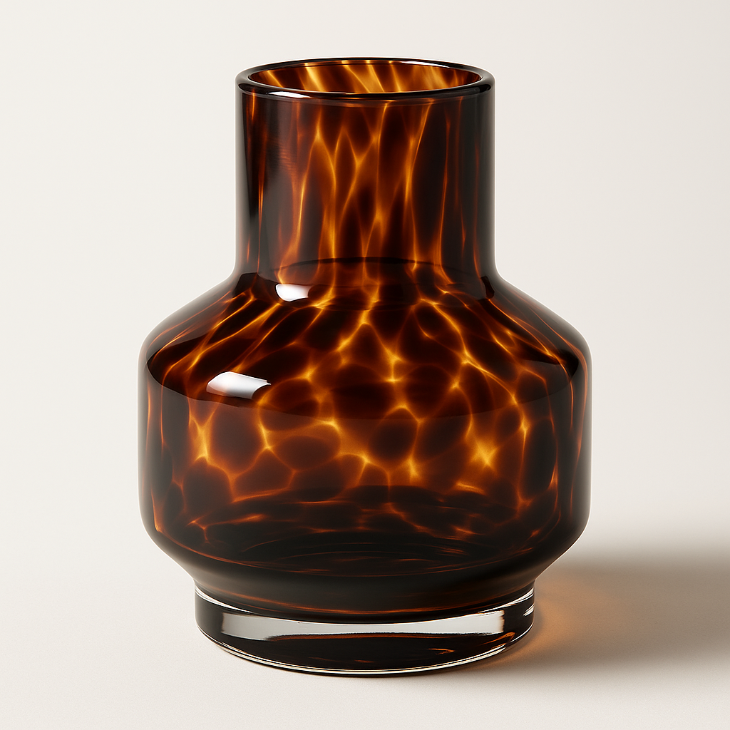 TORTOISE SHELL GLASS VASE