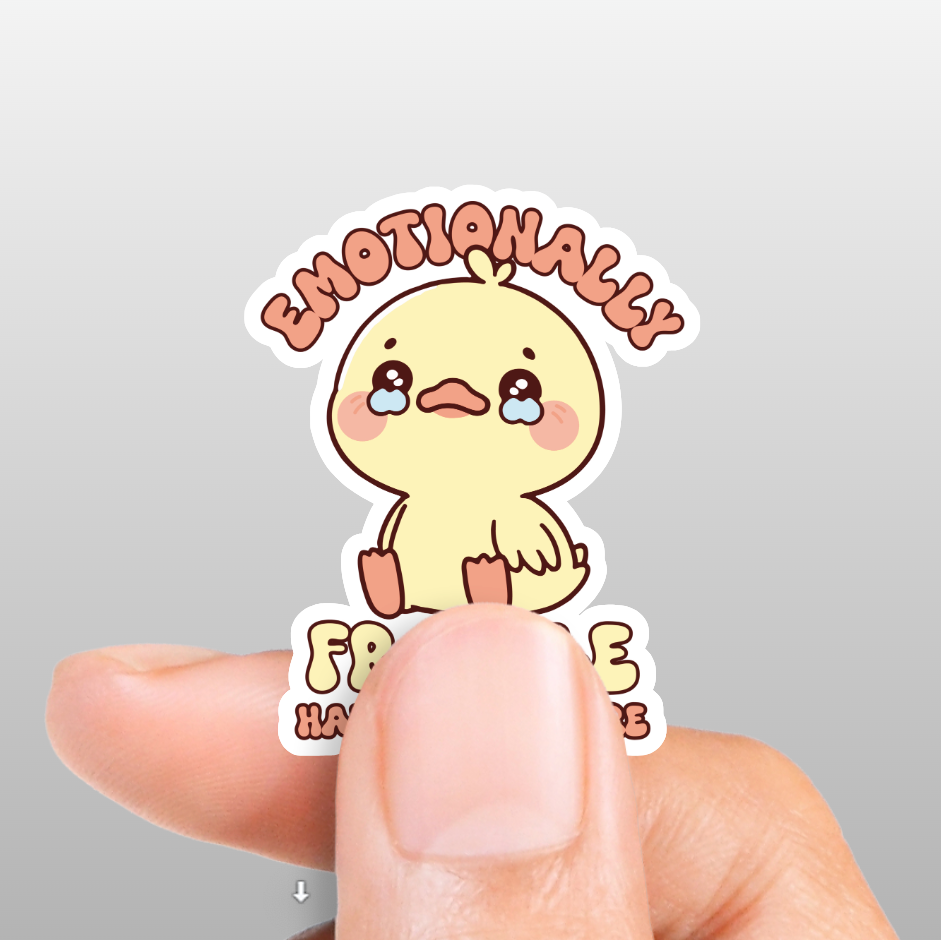 EMOTIONALLY FRAGILE DUCK STICKER