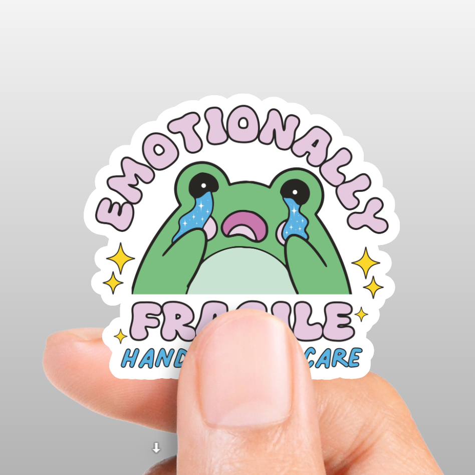 EMOTIONALLY FRAGILE FROG STICKER