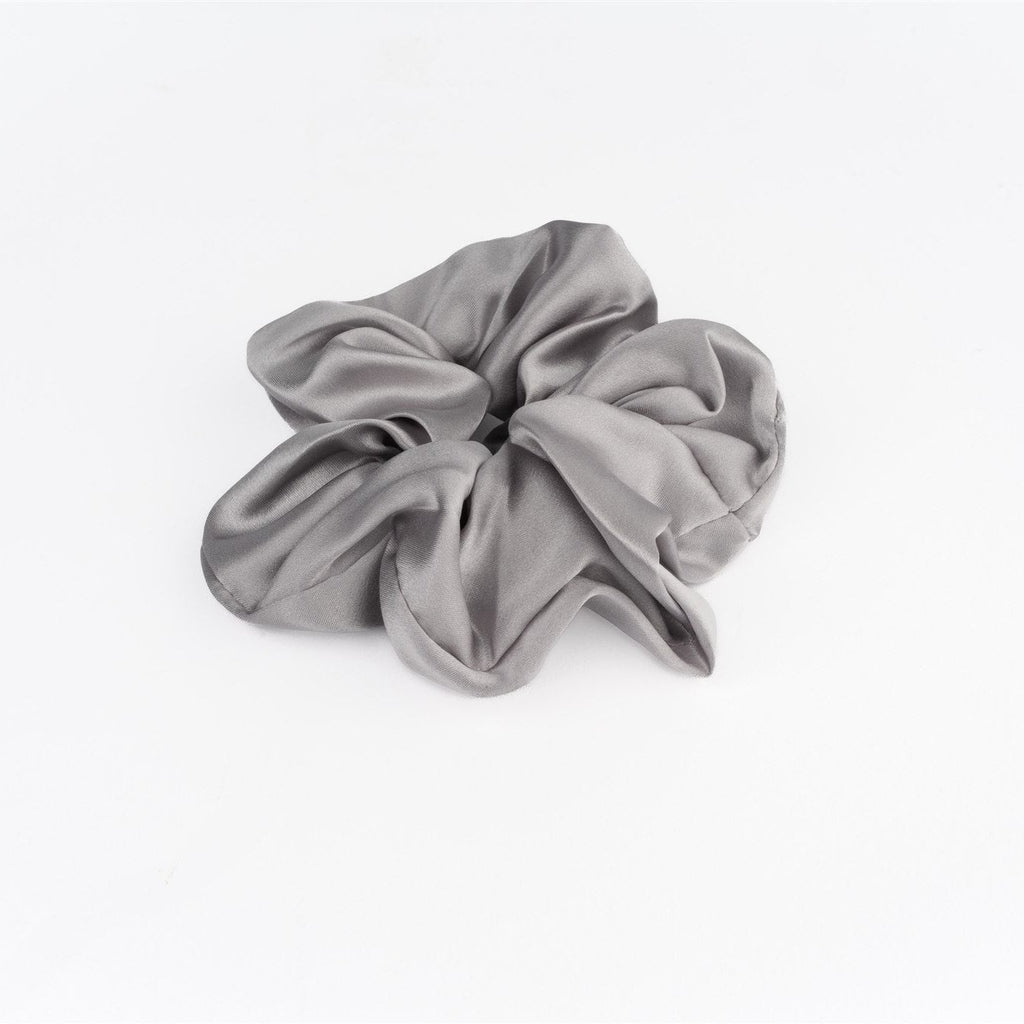 MULBERRY SILK LARGE SCRUNCHIE - SILVER