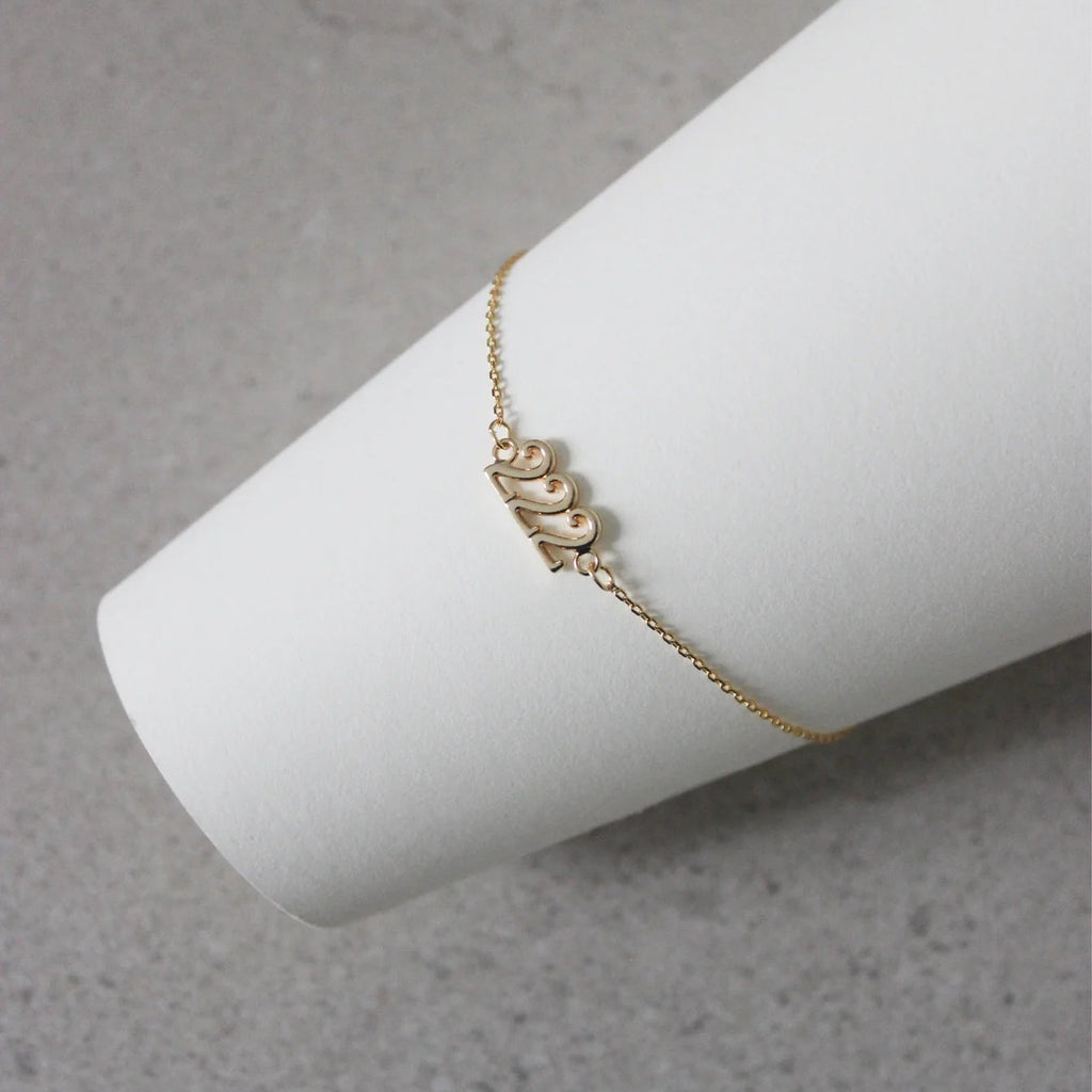 GOLD PLATED ON BRASS ANGEL NUMBER BRACELETS
