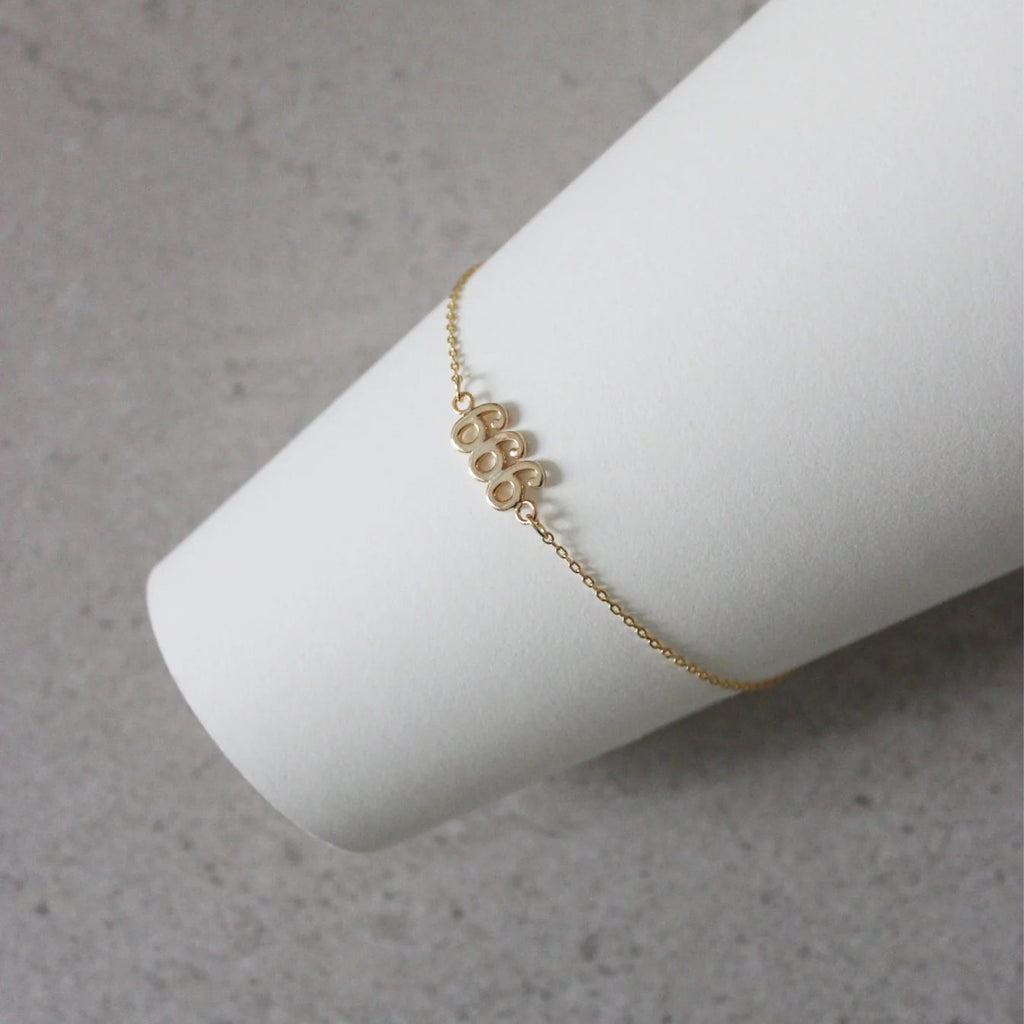 GOLD PLATED ON BRASS ANGEL NUMBER BRACELETS