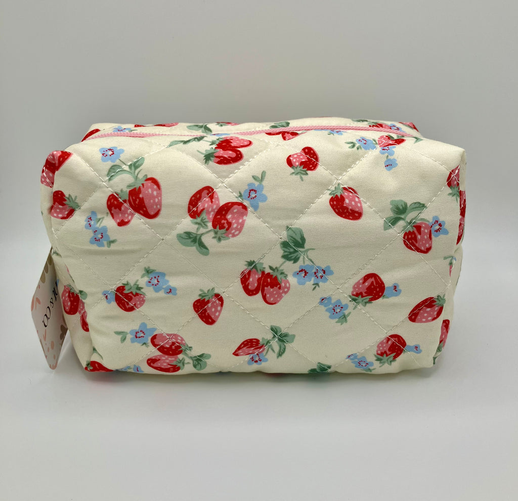 YELLOW STRAWBERRY  MAKEUP BAG