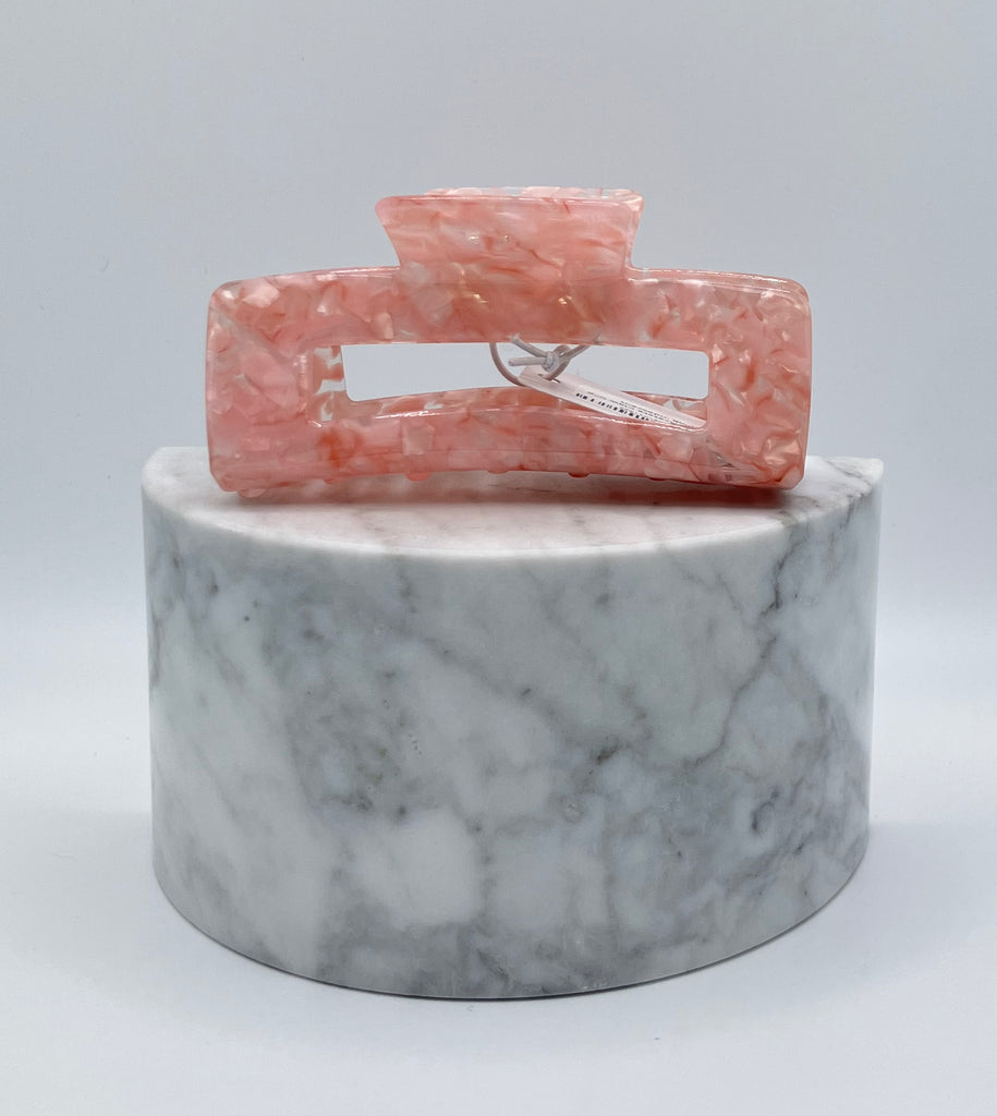 XL ACETATE CLAW CLIP - PINK IRIDESCENT