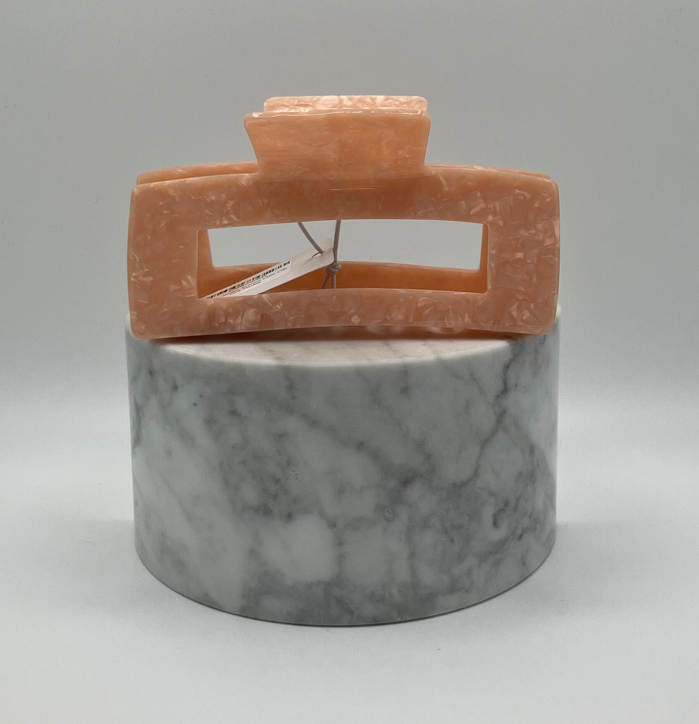 JUMBO ACETATE CLAW CLIP - PINK MARBLE