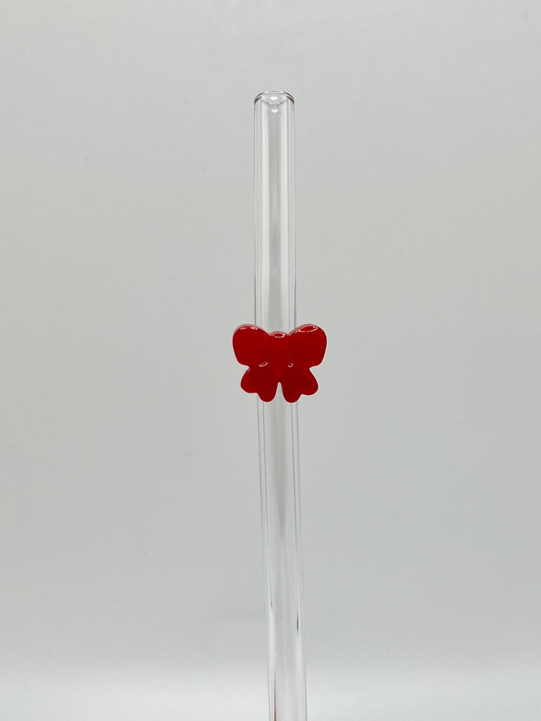 RED BOW GLASS STRAW