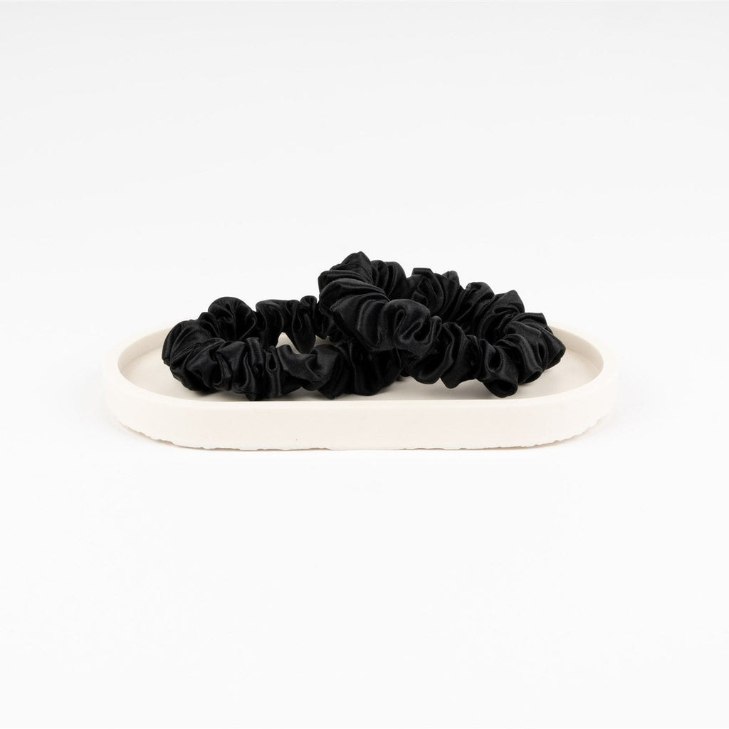 MULBERRY SILK MEDIUM SCRUNCHIE - BLACK