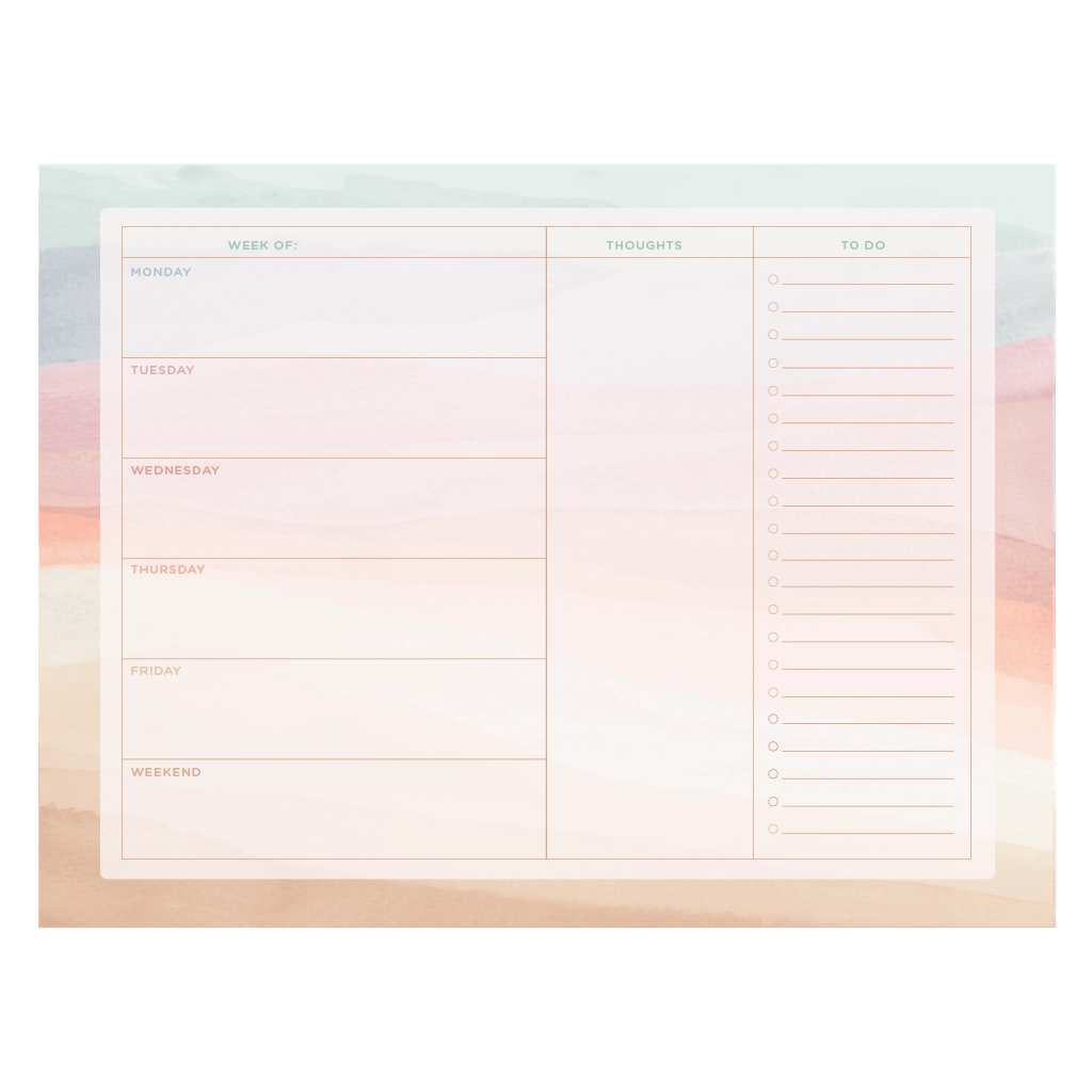 XL PASTEL SUNSET WEEKLY TEARAWAY PAD