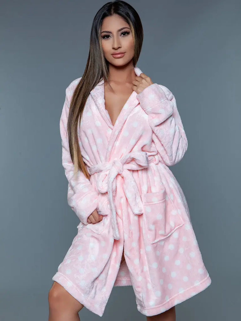 PINK POLKADOT BATHROBE