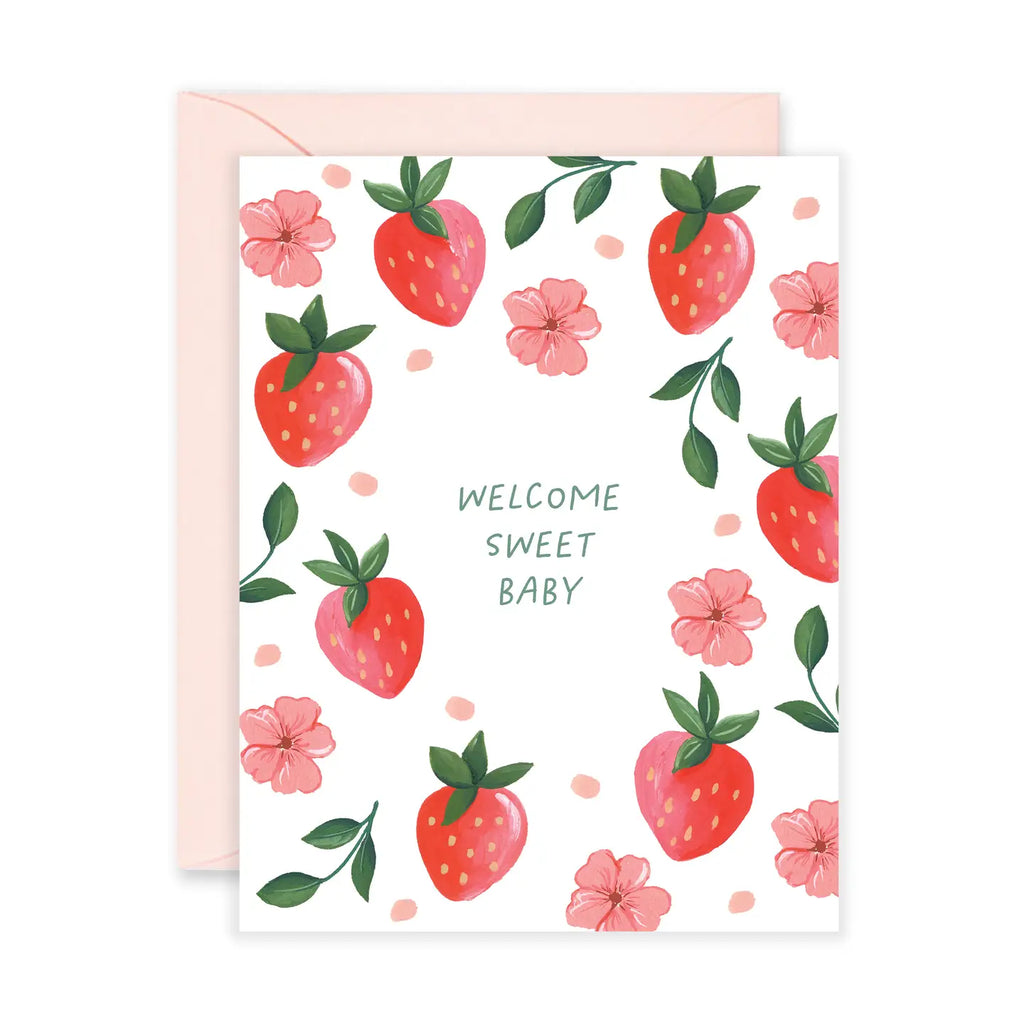 WELCOME SWEET BABY STRAWBERRY CARD