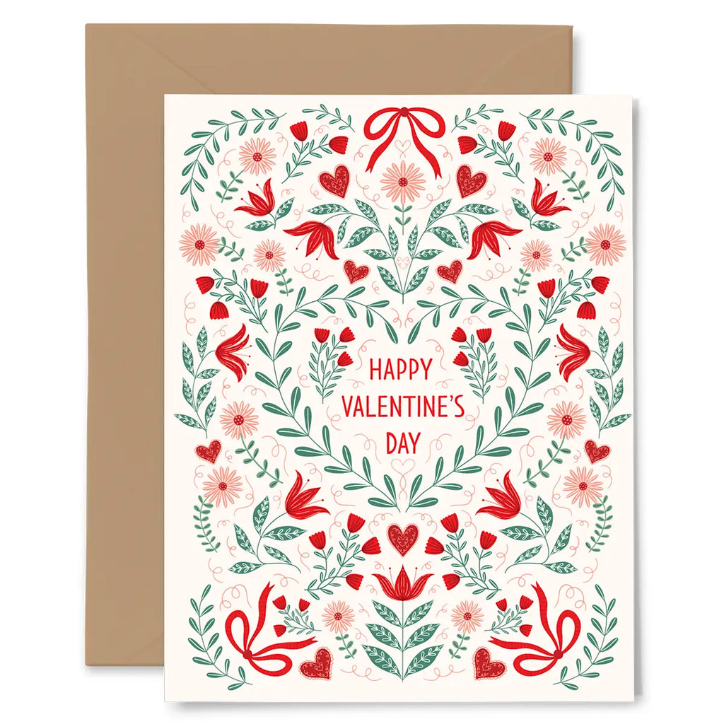 HAPPY VALENTINE'S DAY FLORAL CARD