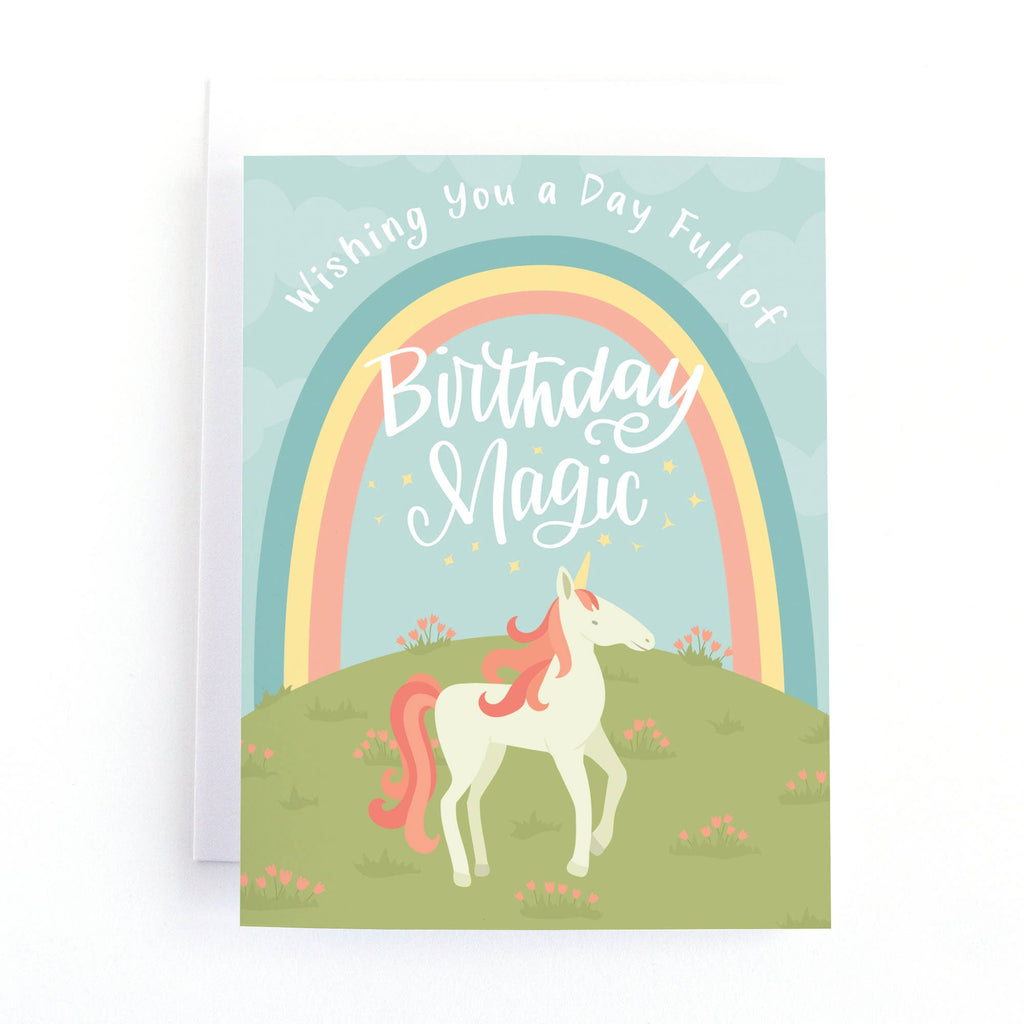 UNICORN WISHING YOU A BIRTHDAY CARD