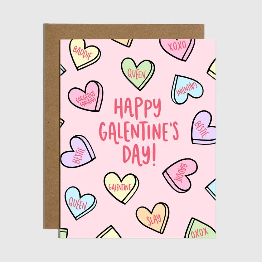 HAPPY GALENTINE'S DAY CANDY HEART CARD
