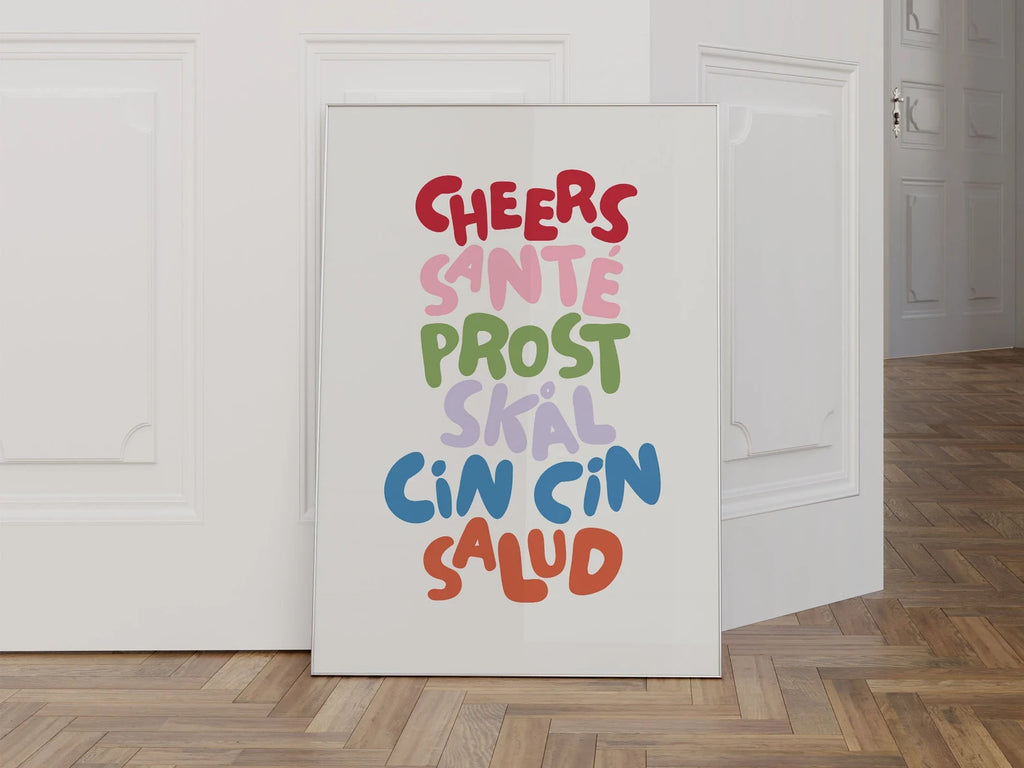 CHEERS SALUD PROST CIN CIN PRINT