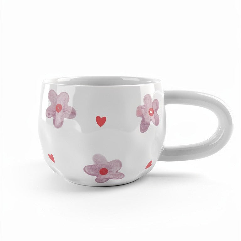 PURPLE FLOWER x HEART MUG