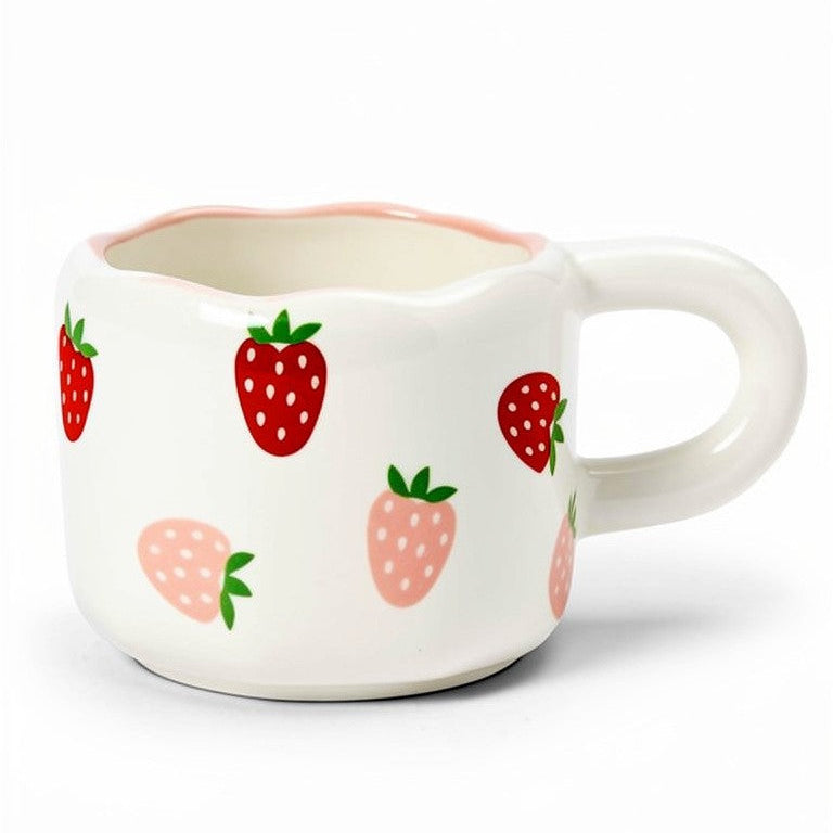 STRAWBERRY PINK RIM MUG